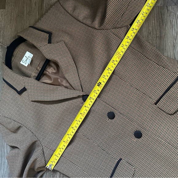 Emily Designs Brown Houndstooth Blazer with Black Trim size 10 - Picture 10 of 13